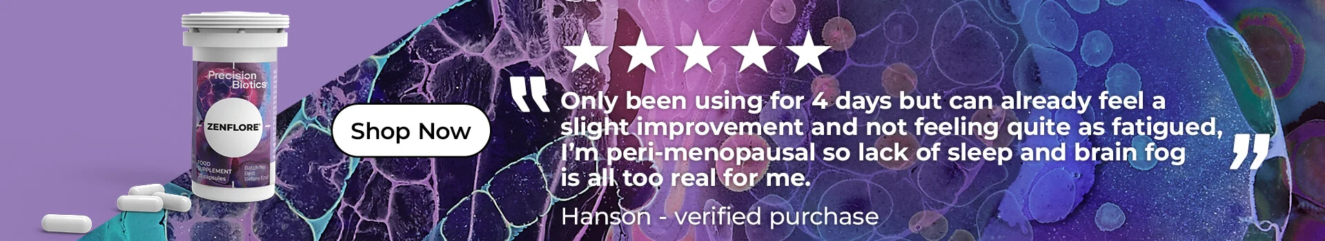 5 stars - Only been using for 4 days but can already feel a slight improvement and not feeling quite as fatigued, I'm peri-menopausal so lack of sleep and brain fog is all too real for me. Hanson verified purchase. Shop Now