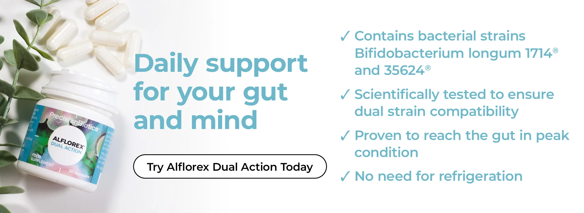 join our alflorex dual action 12 week gut health programme. Get your 1 st pack free. Ongoing tips and guidance. Good gut recipes. Individual support. 3 months supply of Alflorex capsules.