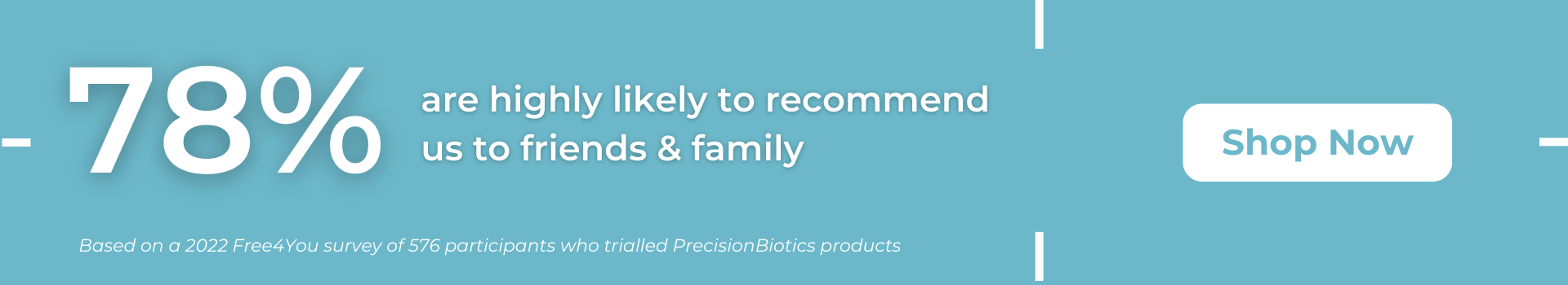 78% are highly likely to recommend us to friends & family